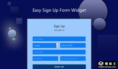 简单蓝色登录表单响应式网页模板