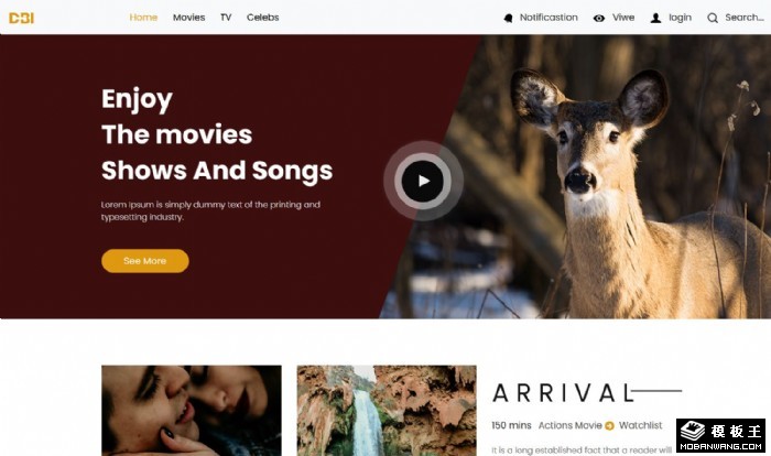 暗红在线视频影视网页模板