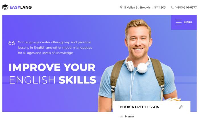 英语水平提升培训单页模板