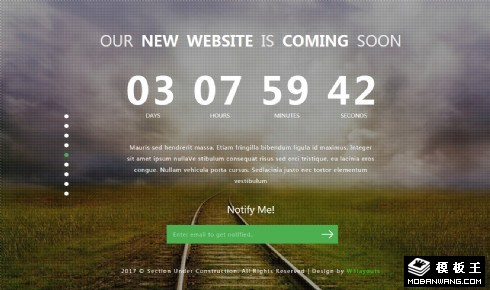 铁路施工倒计时响应式网页模板