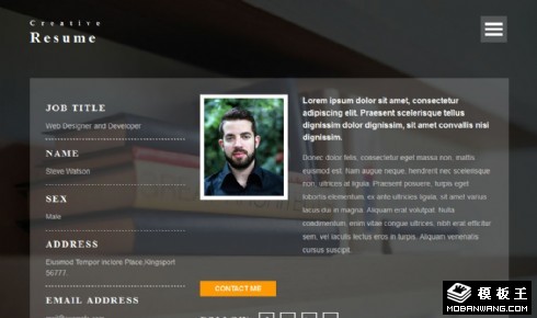个人创意简历响应式网页模板