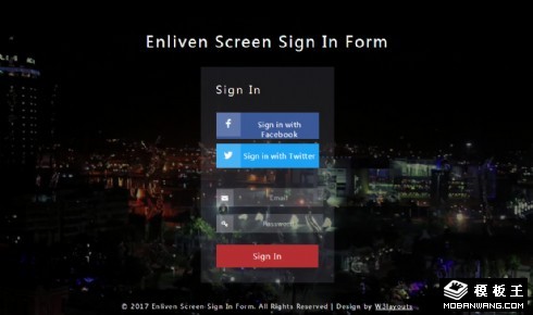 透明登录框响应式网页模板