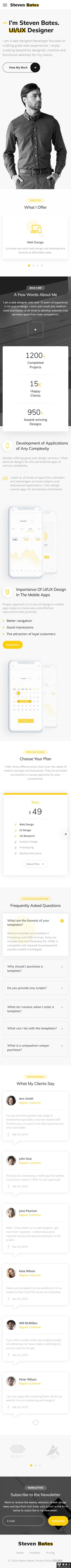 顶尖UI设计师工作室网站模板-手机预览