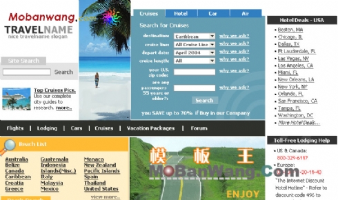 欧美风格旅游行业门户网站模板