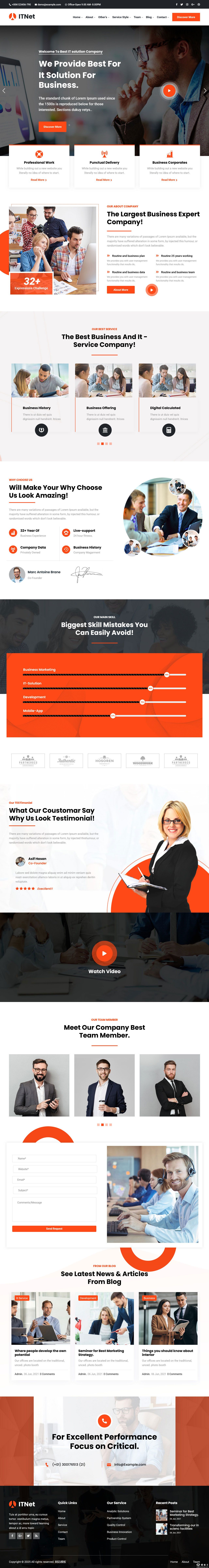IT网络商务咨询公司网站模板-PC预览