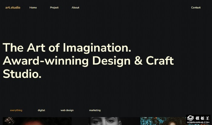 黑色创意艺术工作室网站模板