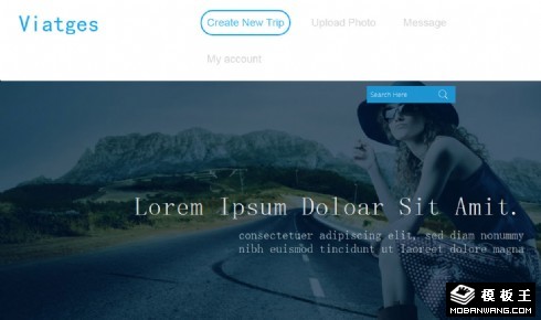 旅行旅途介绍响应式网页模板