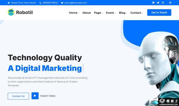 AI机器人科技公司网站模板