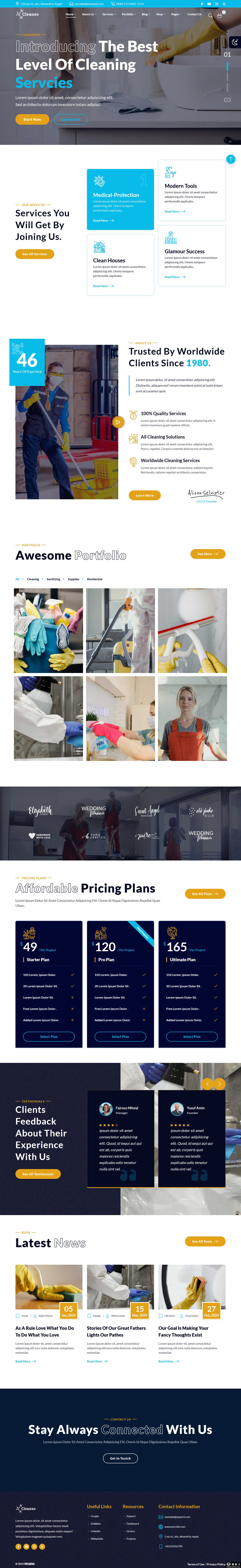 专业家政清洁服务展示公司网站模板-PC预览