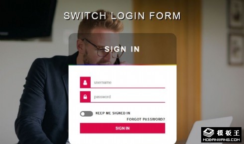 商务登录框响应式网页模板