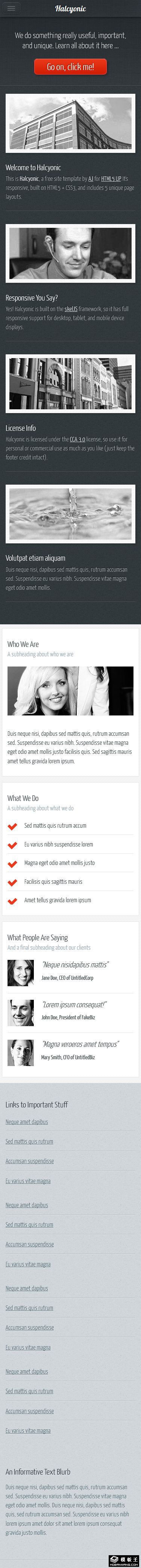 二列三列信息自适应网页模板