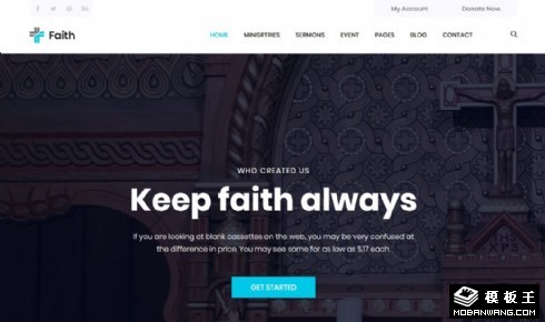 教堂布道动态响应式网站模板