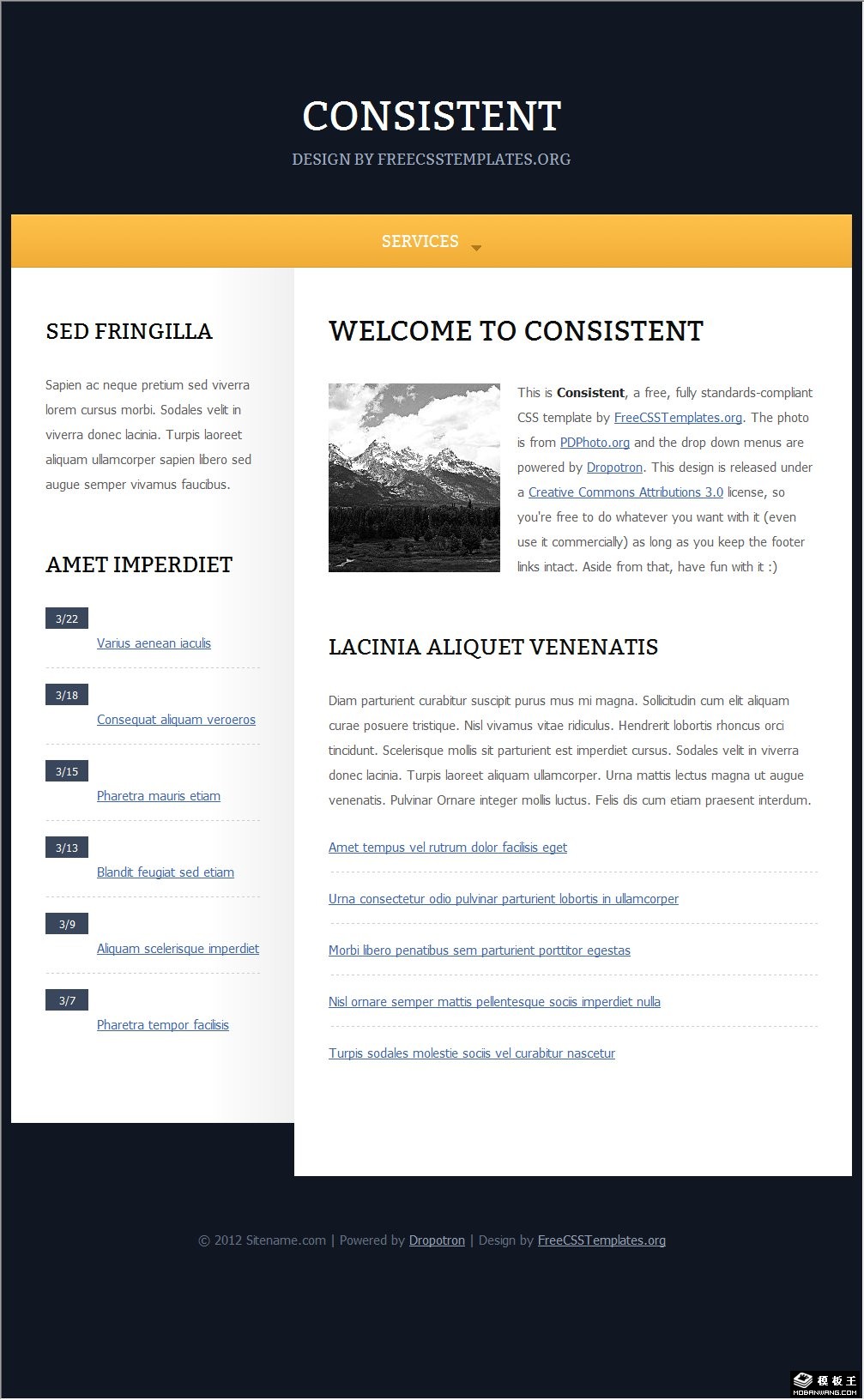 常规个人日志信息网页模板