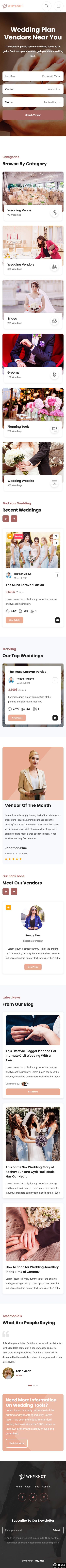 婚礼策划婚庆公司网站模板-手机预览