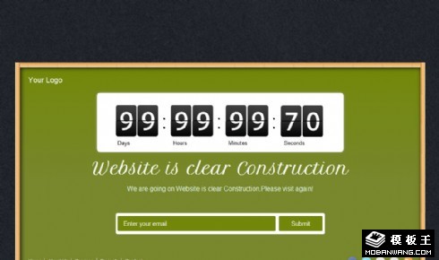 木框网站开通倒计时网页模板