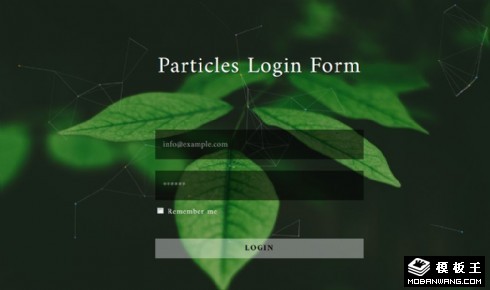 绿叶粒子登录框响应式网页模板