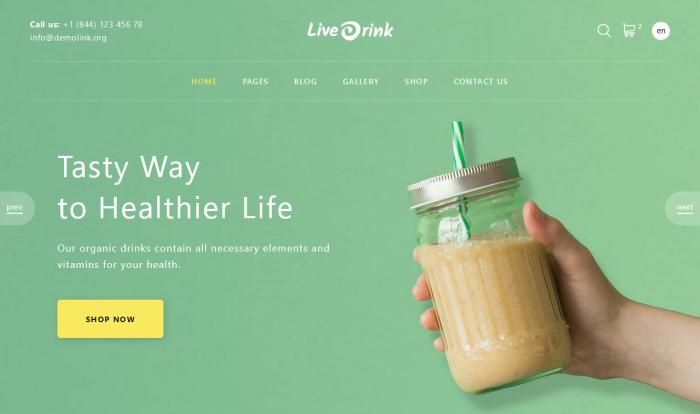 健康有机饮料品牌网站模板