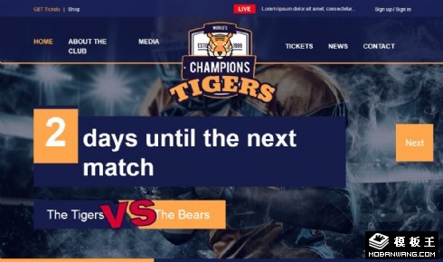 橄榄球联赛动态响应式网页模板