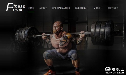 健身狂项目展示响应式网页模板