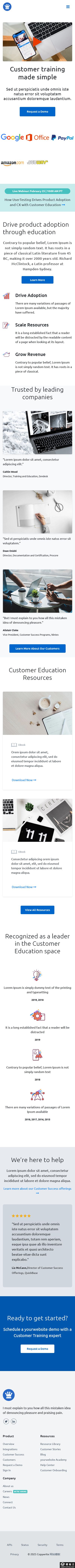 职业培训教育推广着陆页模板-手机预览