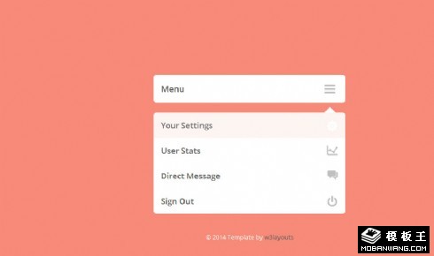 扁平下拉菜单网页模板
