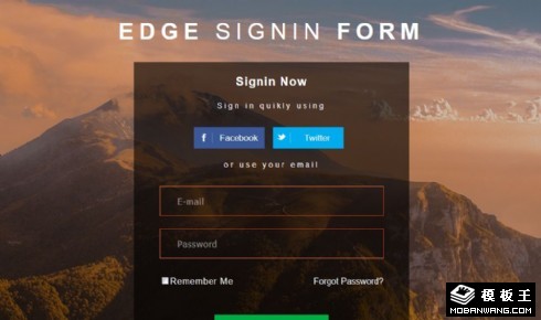 边界登录框响应式网页模板