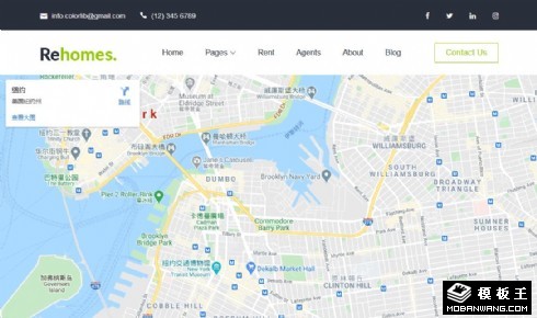 房屋租赁服务展示响应式网站模板