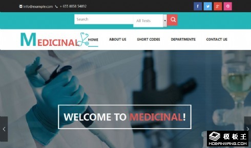 医疗研究机构成果响应式网页模板