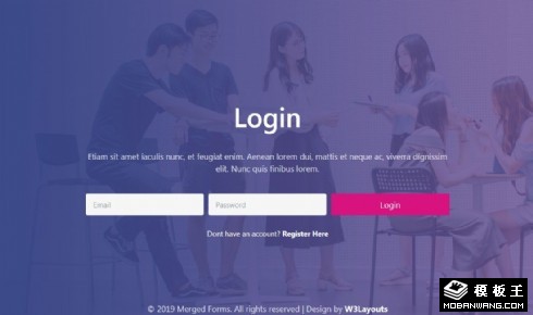工作交流登录表单响应式网页模板