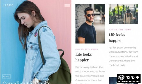 流行时尚日志动态响应式网站模板