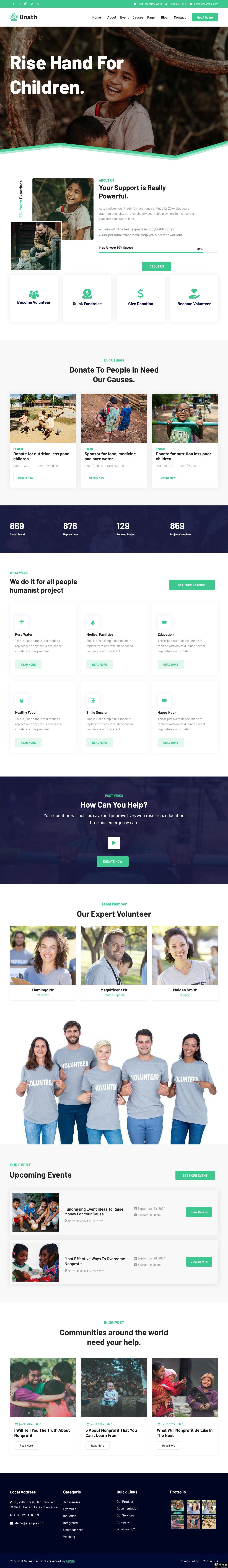 全能慈善公益组织网站模板-PC预览