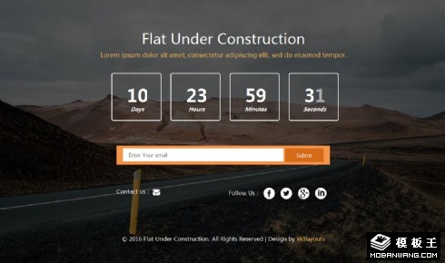 公路背景网站开通倒计时响应式网页模板