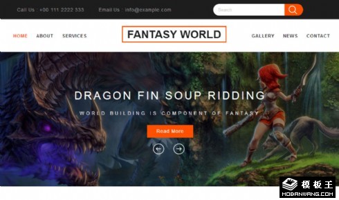 幻想世界游戏介绍响应式网页模板