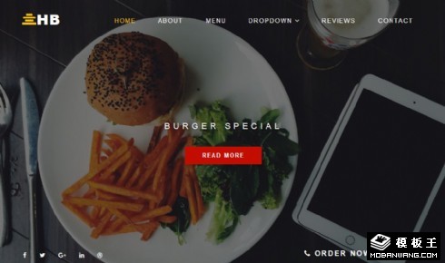 汉堡餐厅响应式网页模板