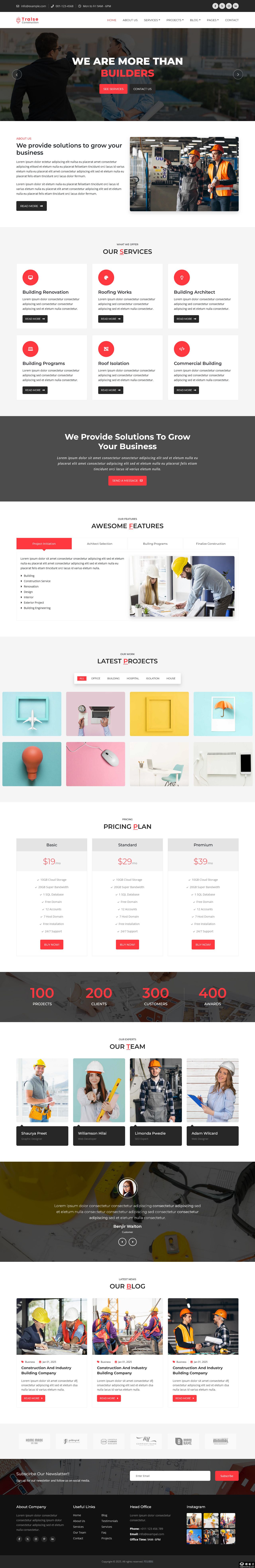 建筑建设工程公司网站模板-PC预览