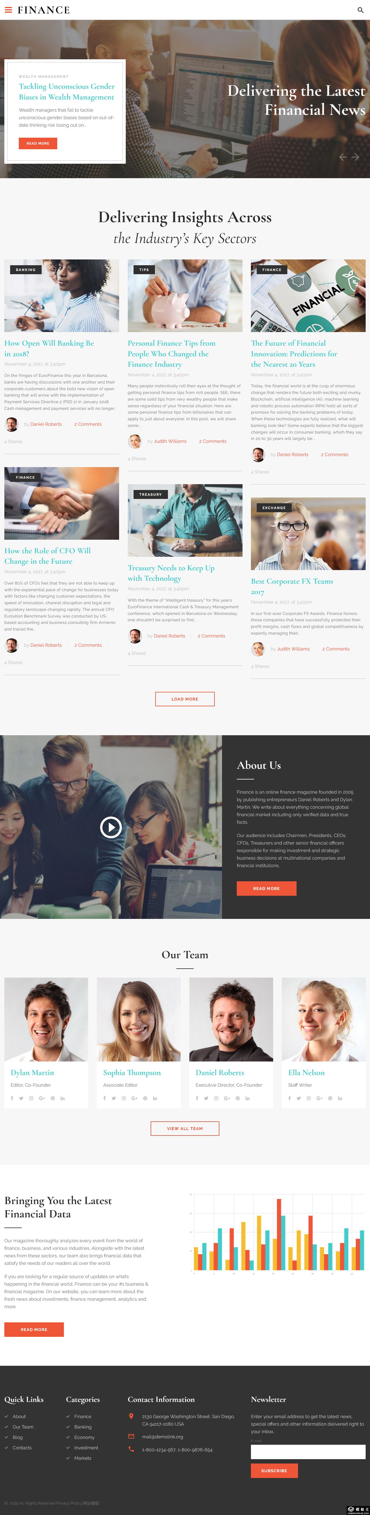 金融新闻资讯门户网站模板-PC预览