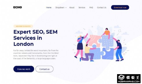 SEO网络营销服务展示响应式网页模板