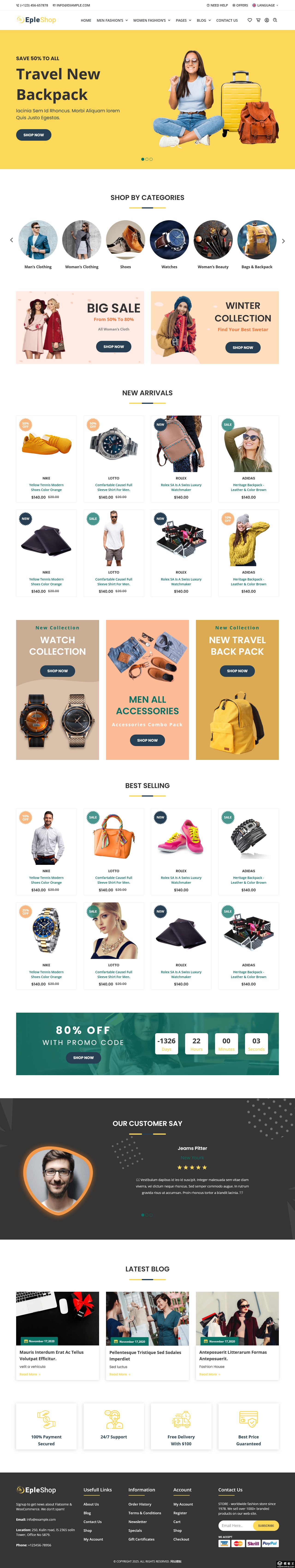 简洁时尚促销商城网站模板-PC预览