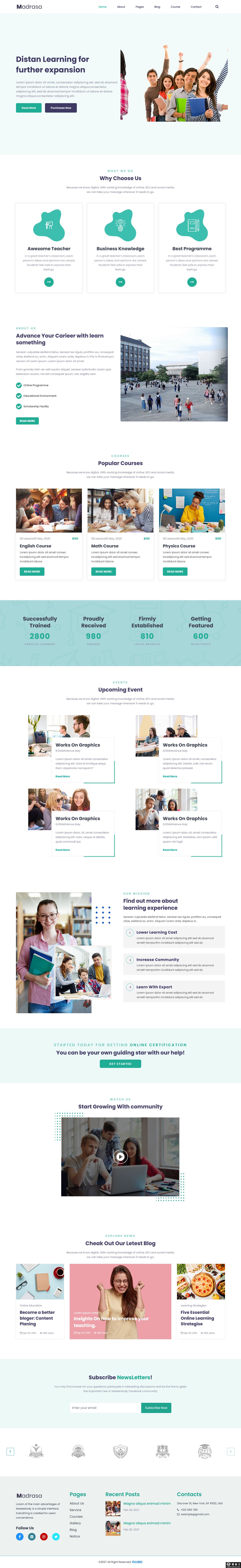 远程教育在线课程服务网站模板-PC预览