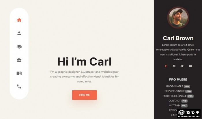 个人设计师展示网站模板