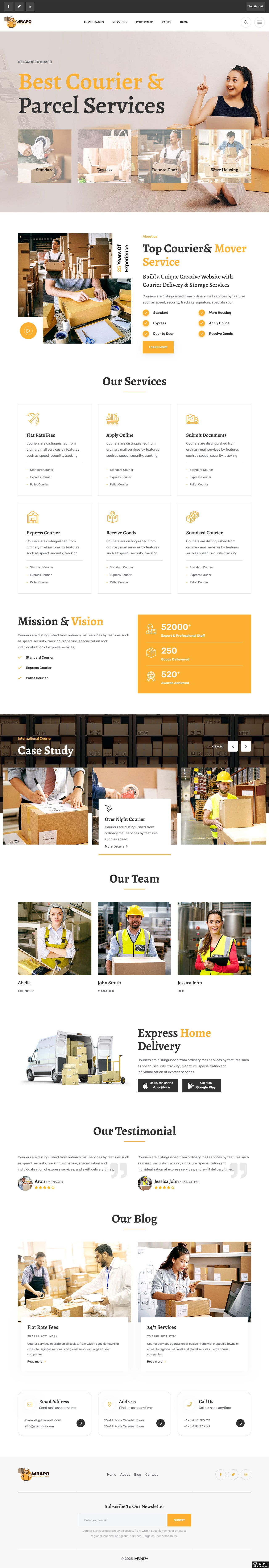 快递搬运物流服务网站模板-PC预览