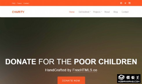 慈善关爱机构展示响应式网站模板