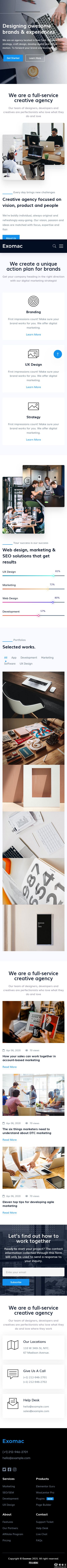 创意品牌设计营销精品网站模板-手机预览