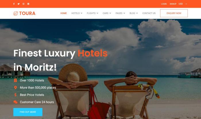 旅游预订平台网站模板