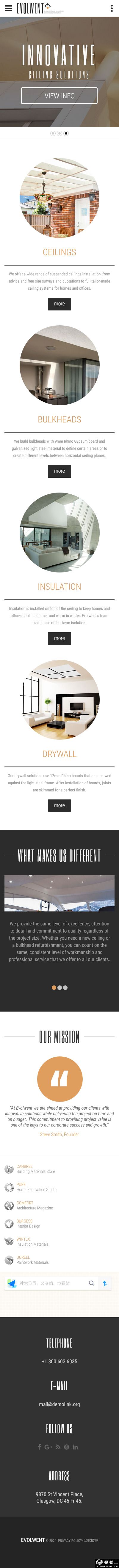 建筑装饰服务企业网站模板-手机预览