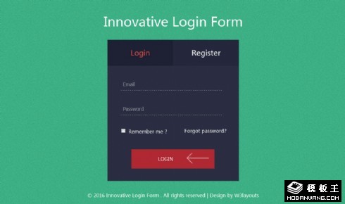 绿色创新登录注册框网页模板