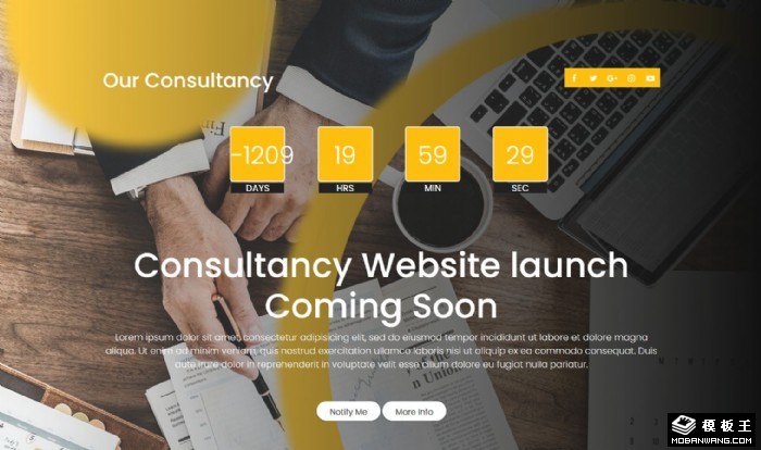 在线咨询服务倒计时网页模板