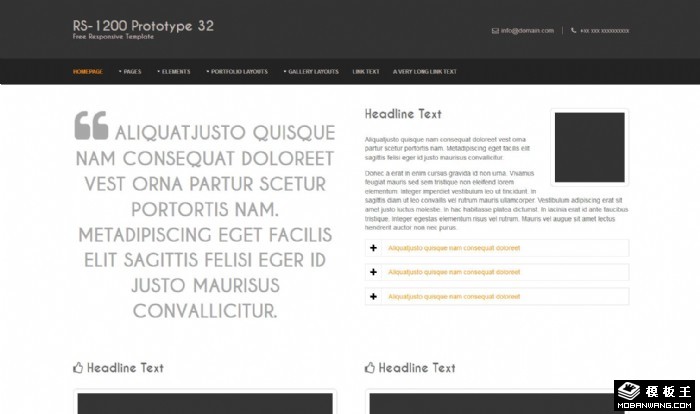 黑白信息动态网站模板系列32