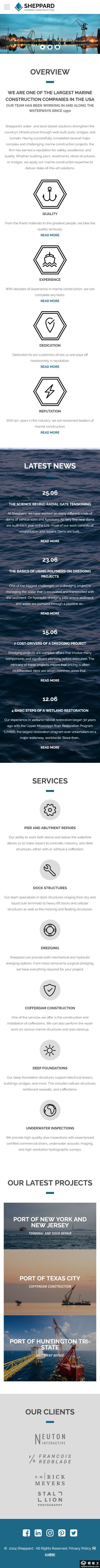 海洋资源开发工程公司网站模板-手机预览