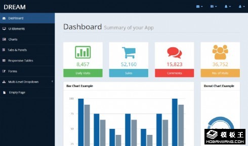 数据统计管理响应式网页模板